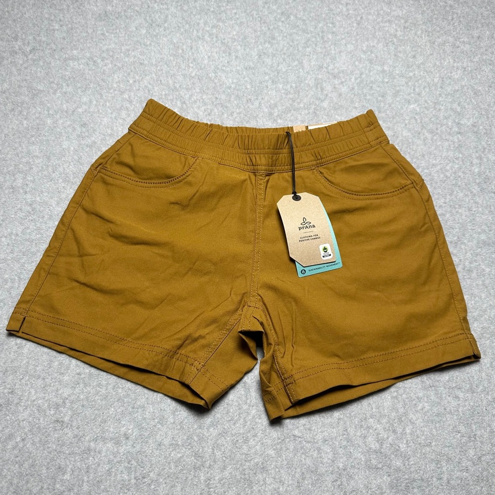 Prana Halle E-Waist Short II Womens 2 Antique Bronze Brown Hiking 5 Inch Inseam